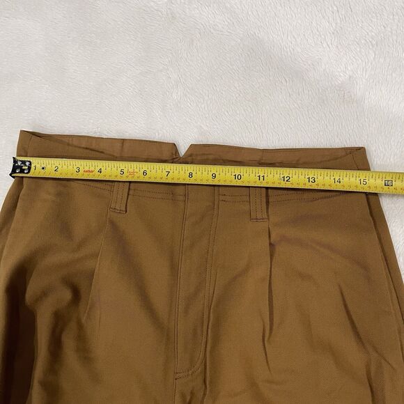 Free People Barrel Pants Turning Point Trouser Solid Mustard Brown sz 6 NWOT - Picture 4 of 8